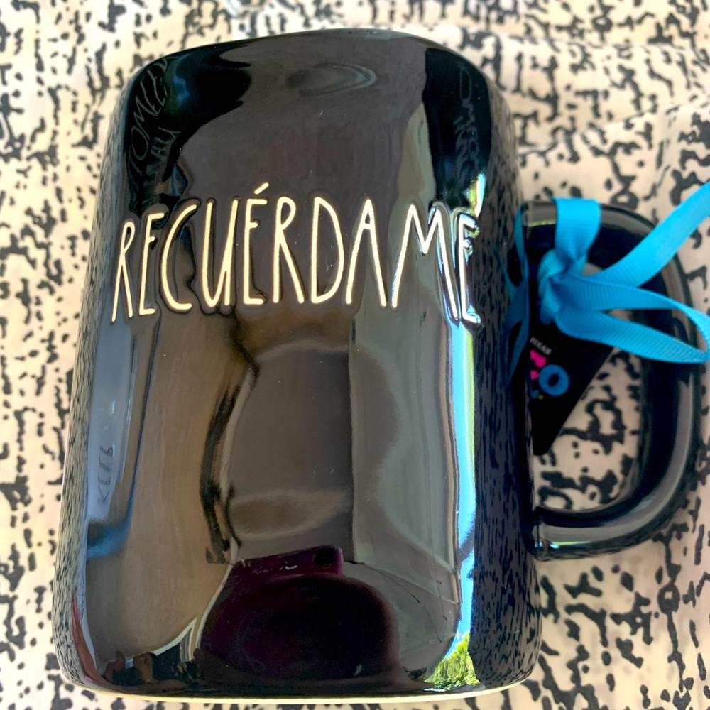 Disney Collection Rae Dunn “Recuérdame” Black Coffee Mug with Guitar Coco NWT